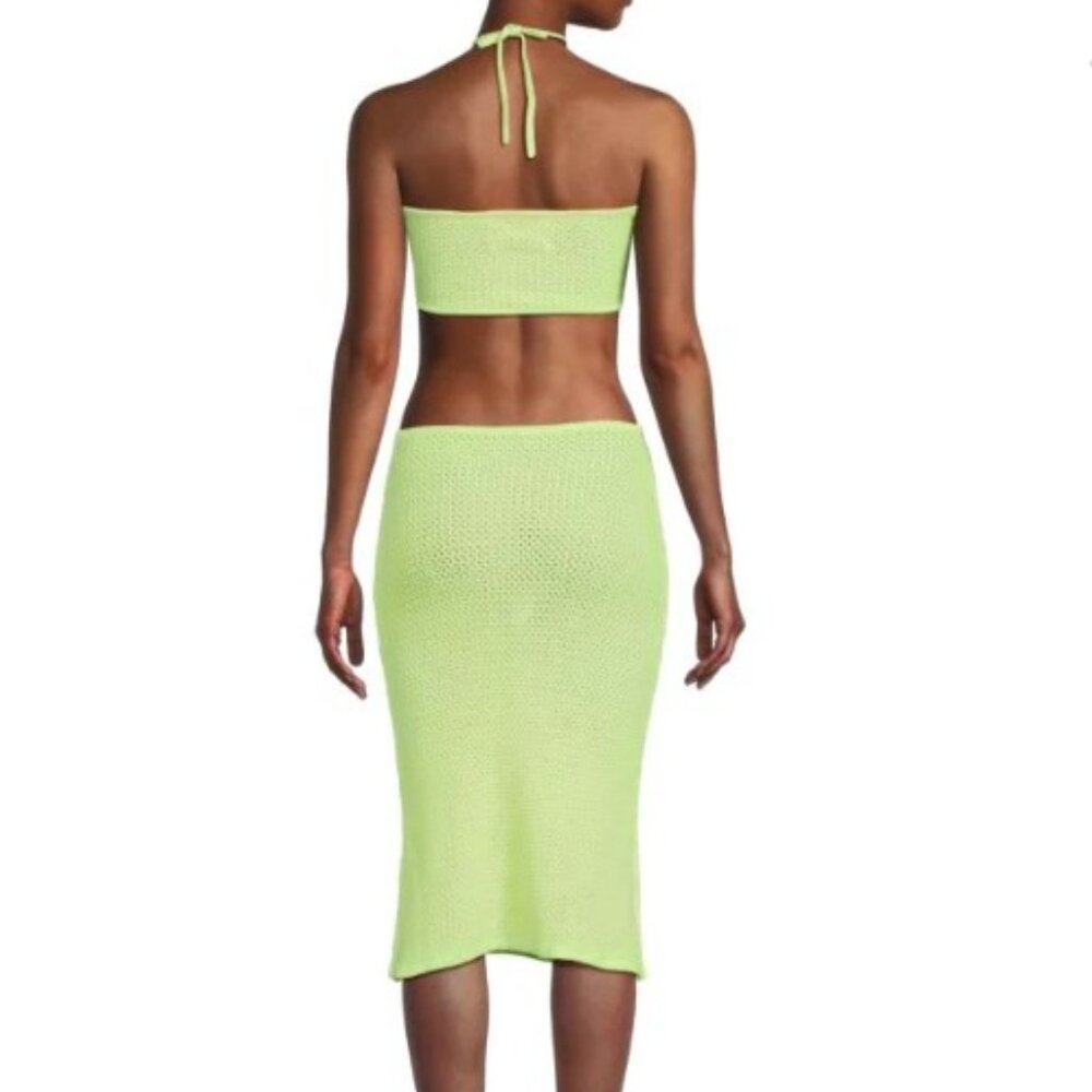 VICTOR GLEMAUD Crochet Cutout Midi Bodycon Dress Size Small - Picture 2 of 3
